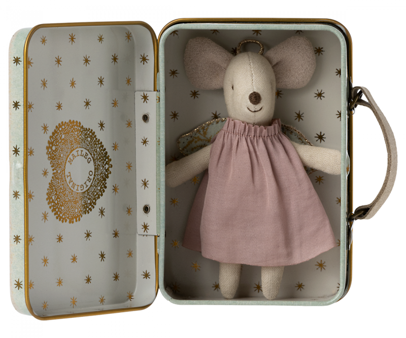 Maileg Angel Mouse in Suitcase, Little Sister