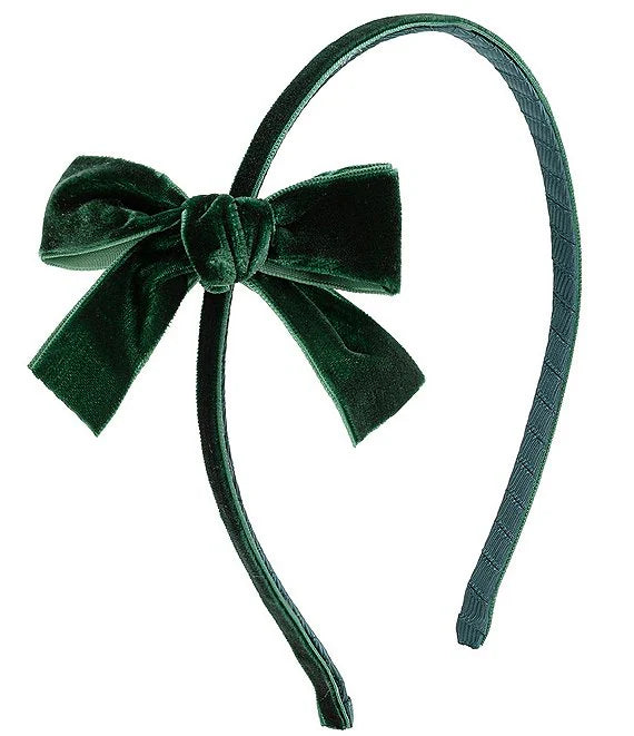 Emerald Green Velvet Bow Christmas Headband
