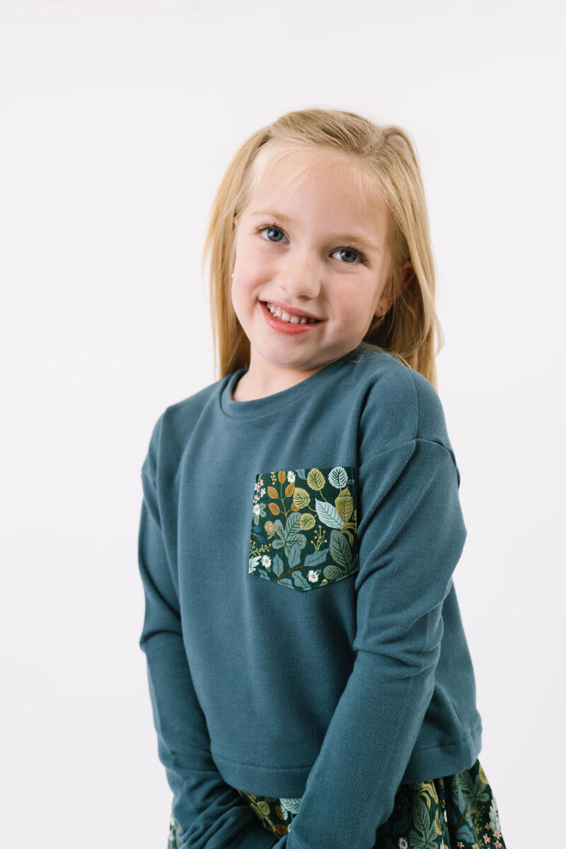 Thimble Bamboo Cropped Sweatshirt - Bluegrass Ivy