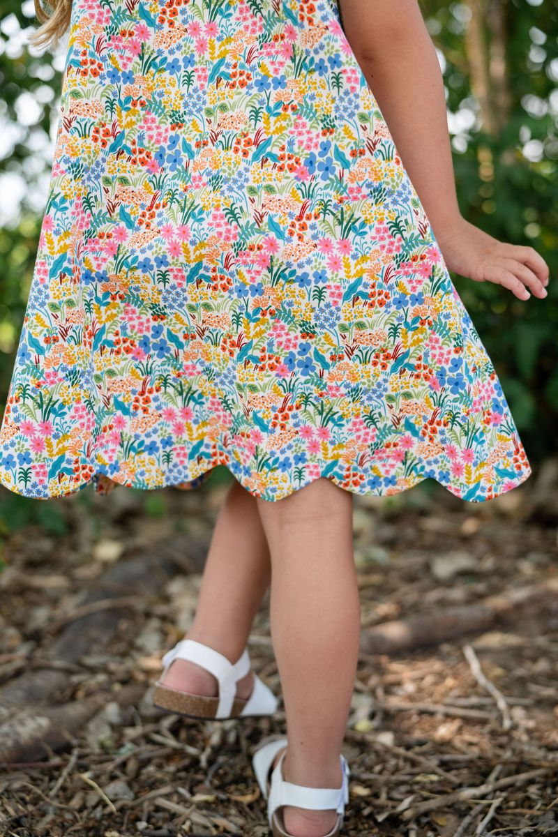 Thimble Scalloped Dress - Summer Wildflowers