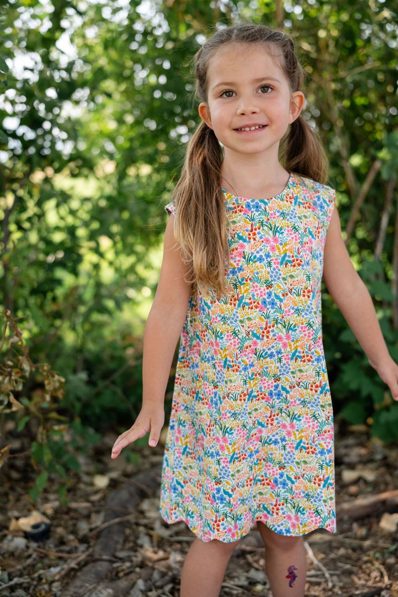 Thimble Scalloped Dress - Summer Wildflowers