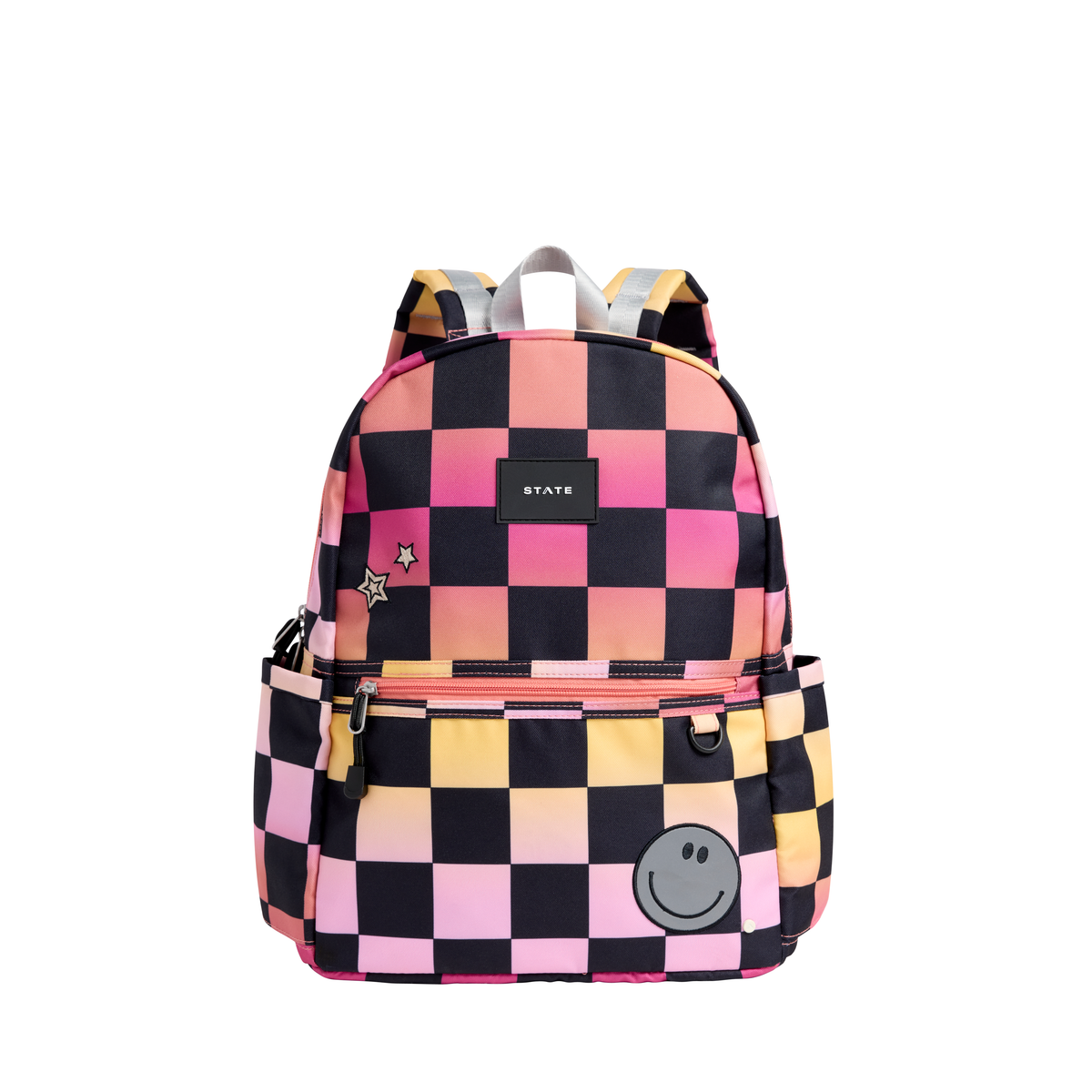 STATE Kane Double Pocket Backpack - Pink Checkerboard