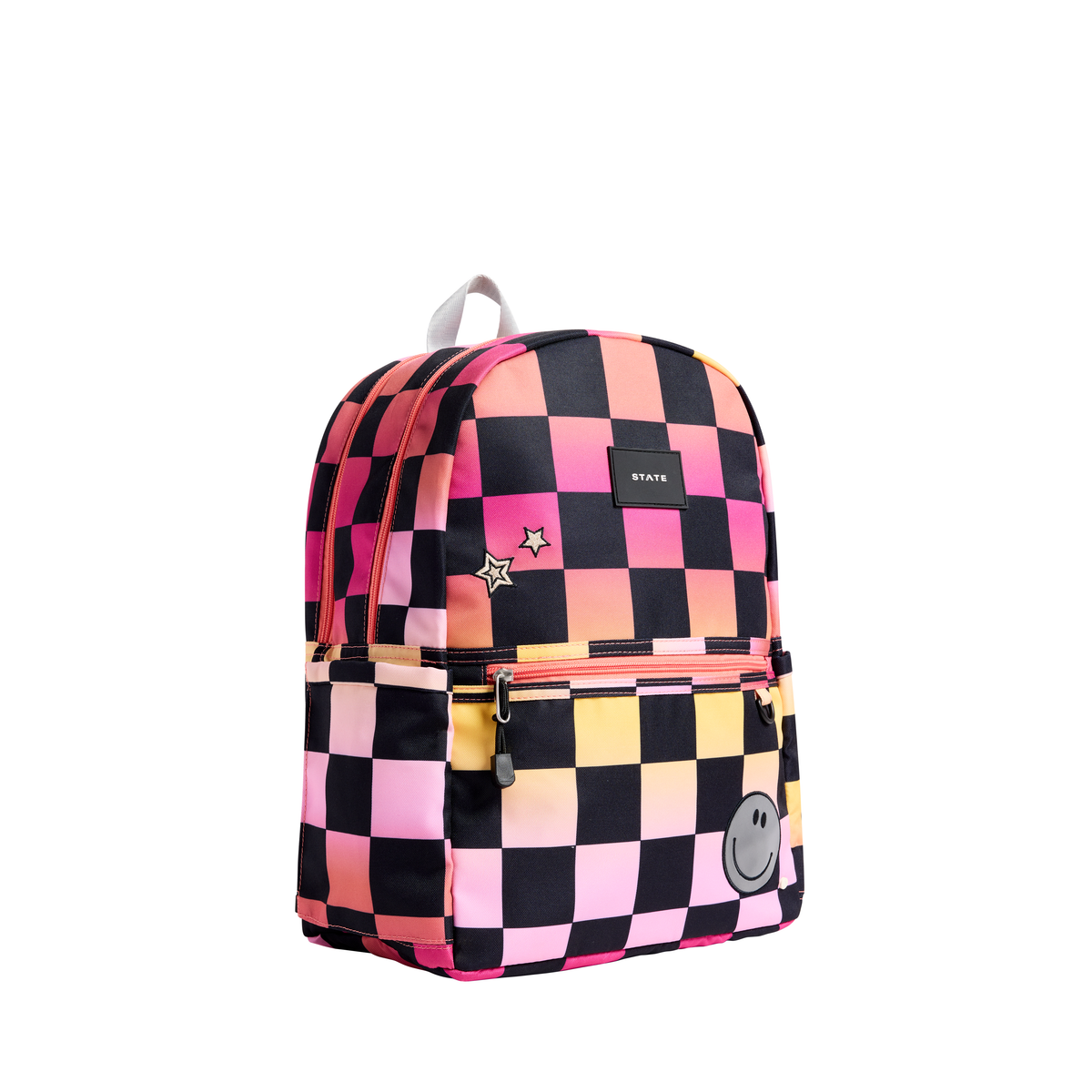 STATE Kane Double Pocket Backpack - Pink Checkerboard
