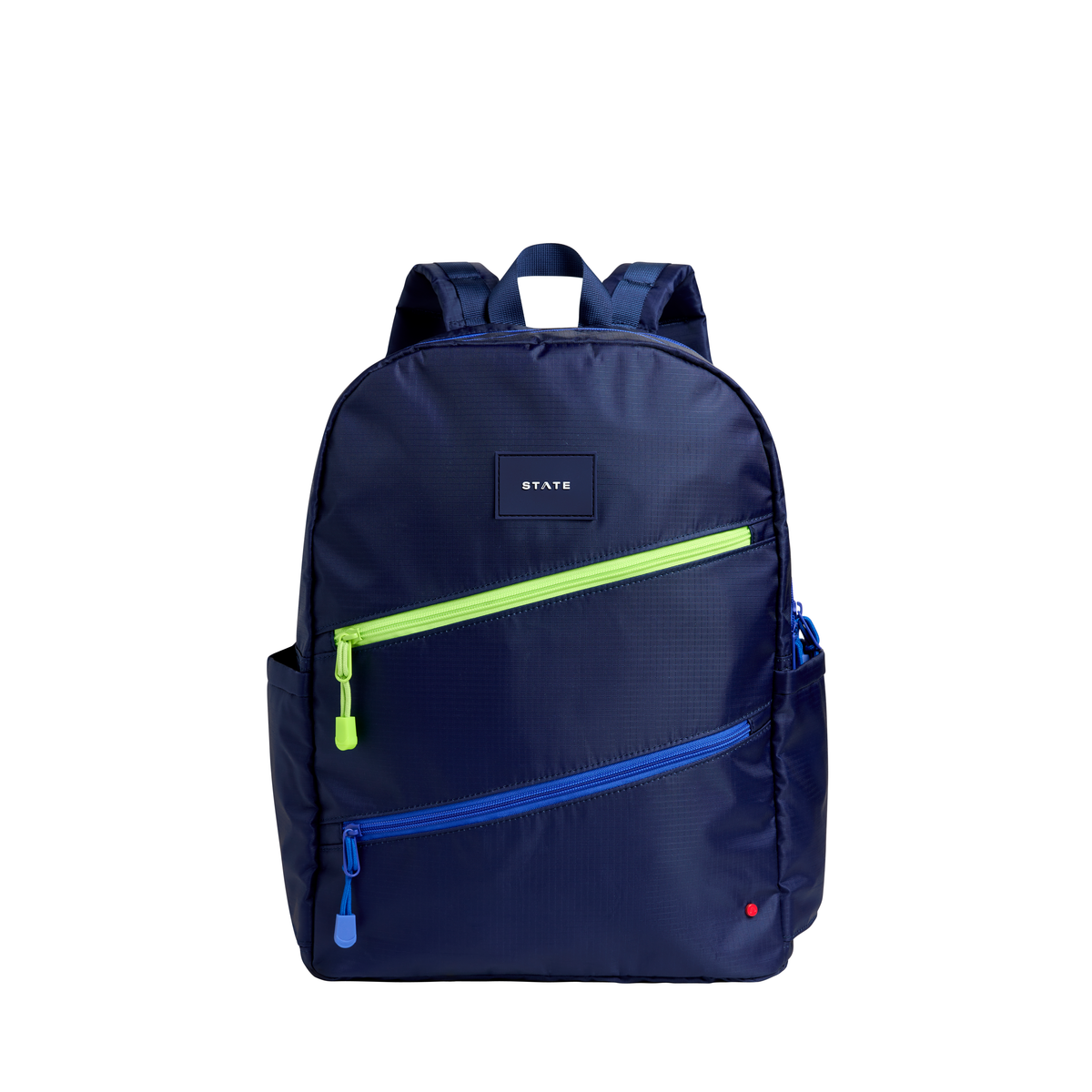 STATE Kane Double Pocket Large Backpack - Navy Diagonal Zipper