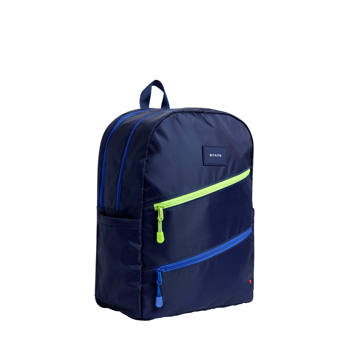 STATE Kane Double Pocket Large Backpack - Navy Diagonal Zipper