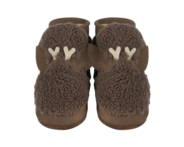 Donsje Infant Richy Lining Stag Shoe - Hazelnut Curly Faux Fur