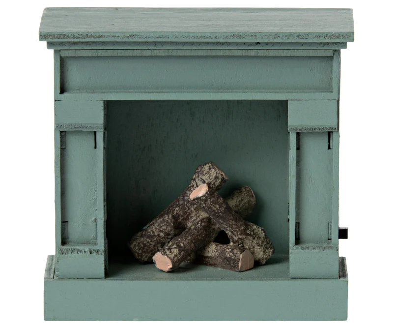 Maileg Fireplace, Mouse - Blue