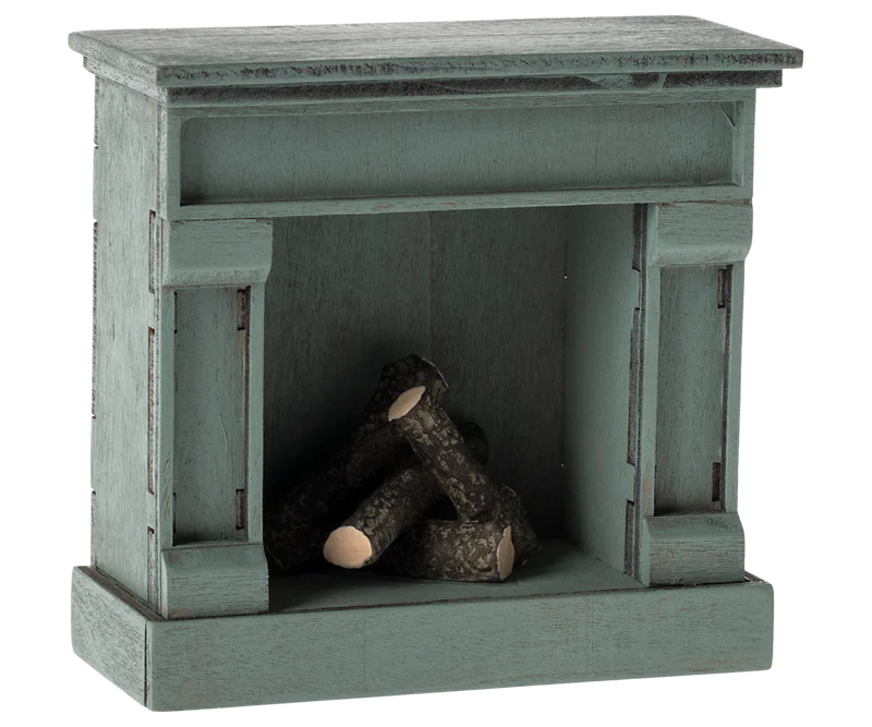 Maileg Fireplace, Mouse - Blue