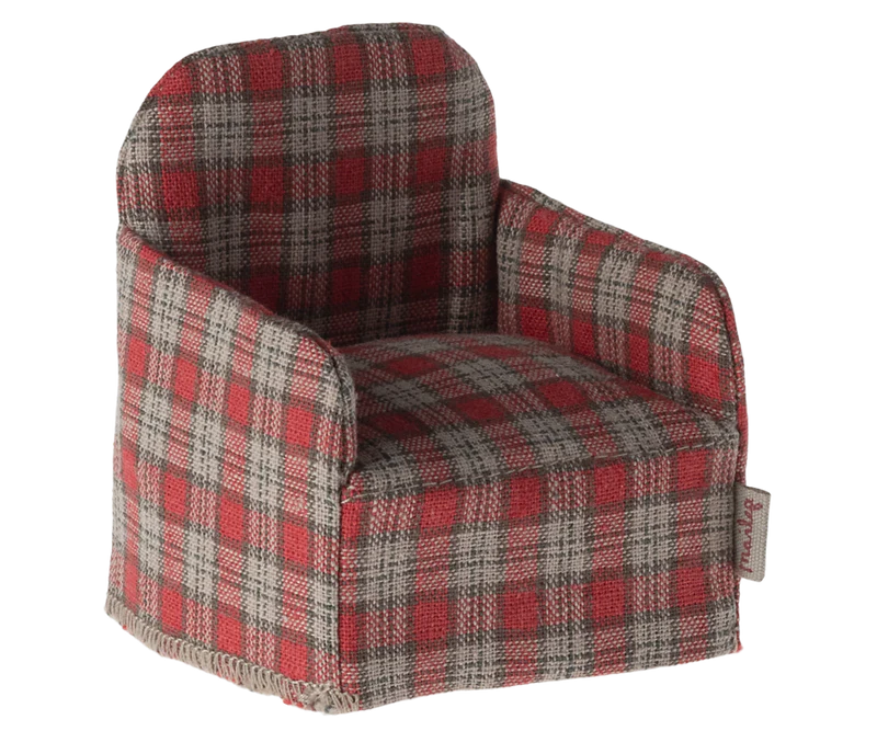 Maileg Chair - Red Checkered, Mouse