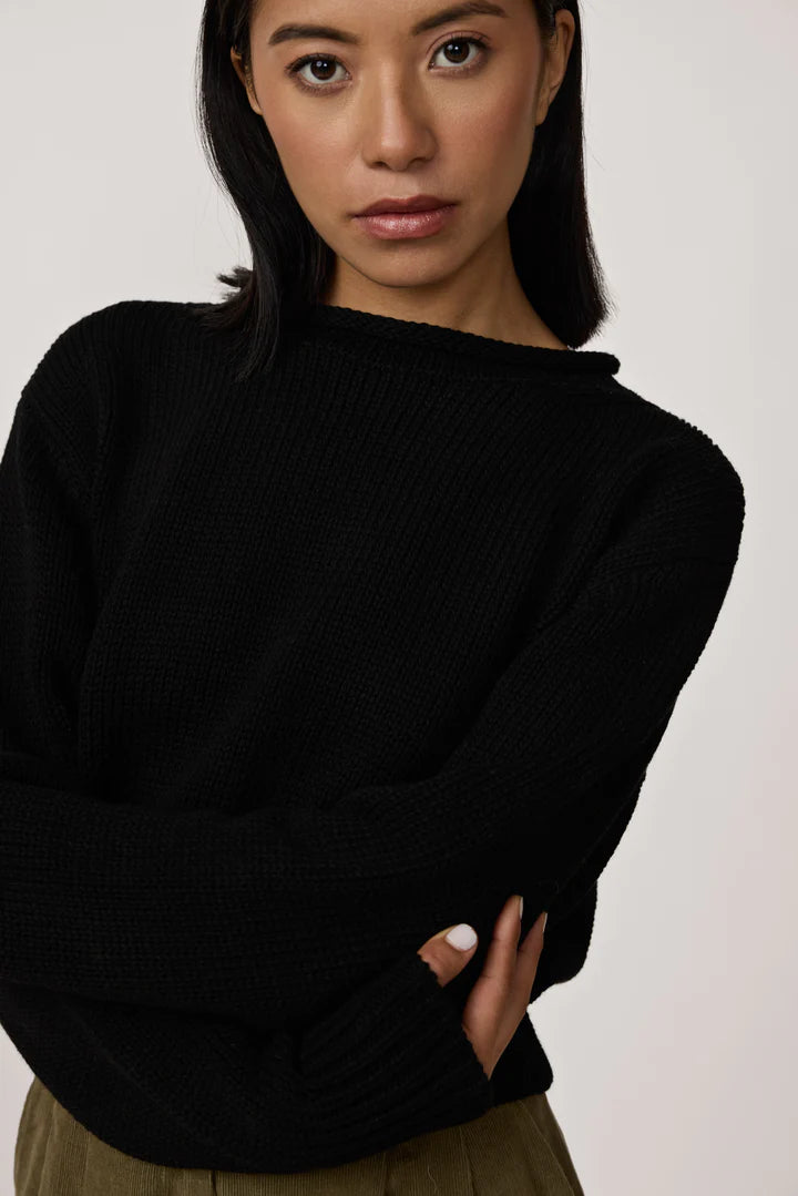 Laude the Label Mare Rolled Neck Sweater - Black