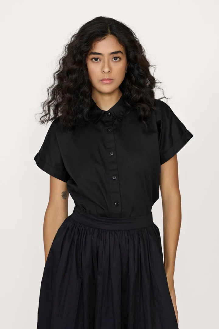 Laude the Label Relaxed Short Sleeve Shirt - Black