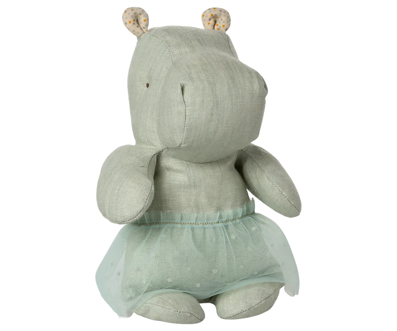Maileg Safari Friends, Hippo with Skirt, Small - Mint