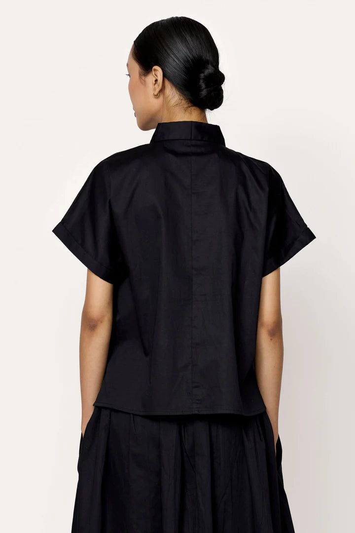 Laude the Label Relaxed Short Sleeve Shirt - Black