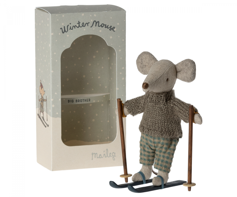 Maileg Winter Mouse with Ski Set - Big Brother