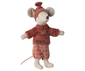 Maileg Winter Mouse with Ski Set - Big Sister - Rose