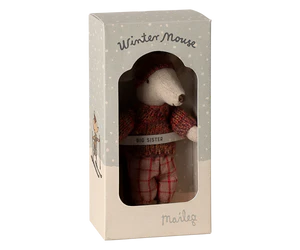 Maileg Winter Mouse with Ski Set - Big Sister - Rose