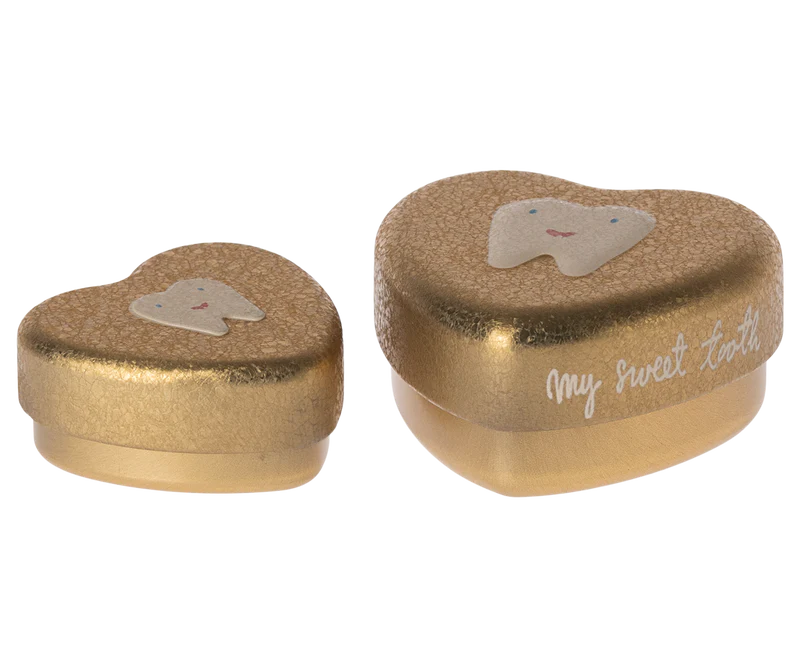 Maileg Tooth Box - Two Piece Set - Gold