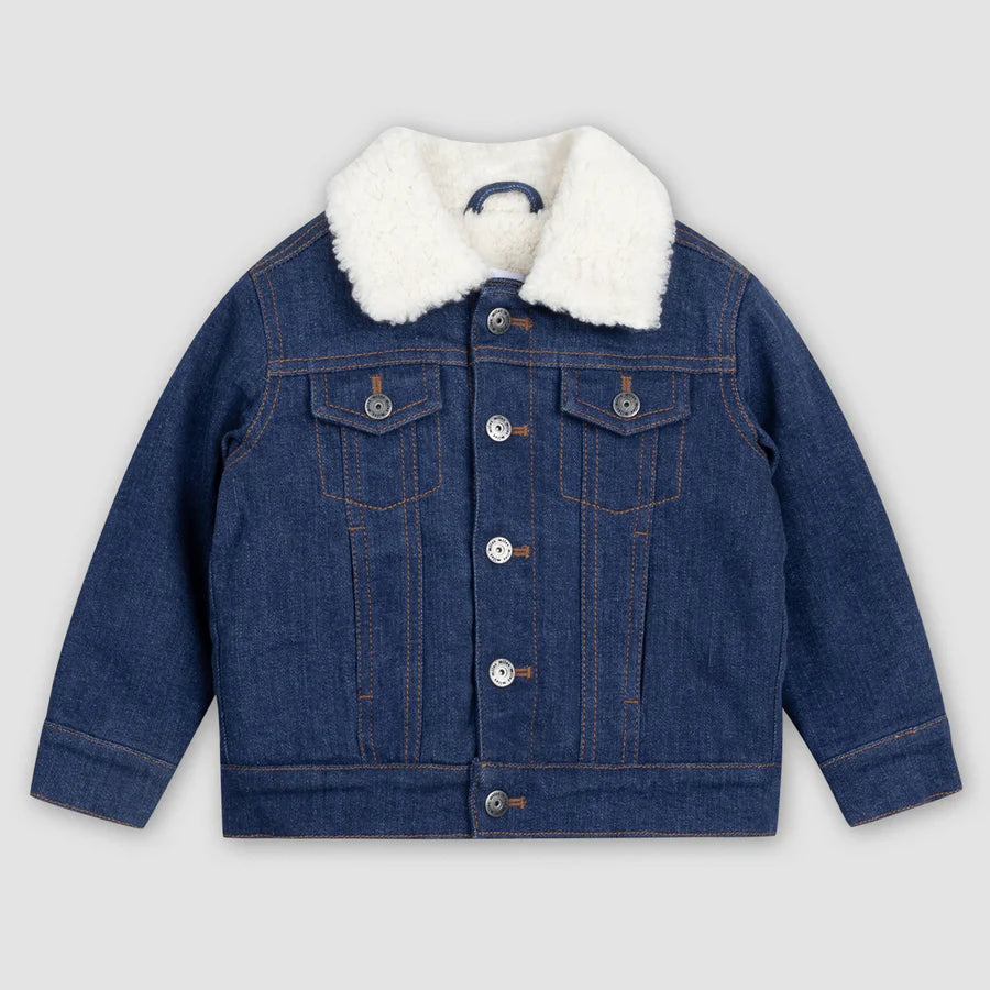 Miles the Label Classic Blue Sherpa Lined Denim Jacket