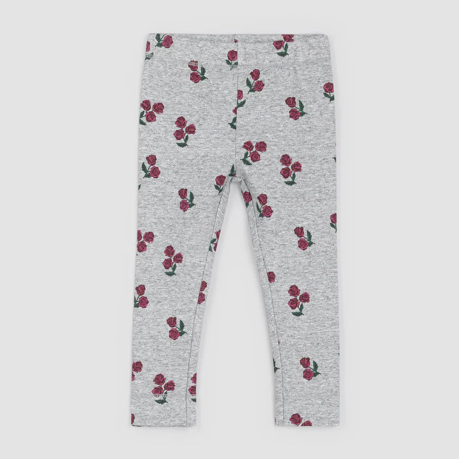 Miles the Label Roses Print on Heather Grey Leggings