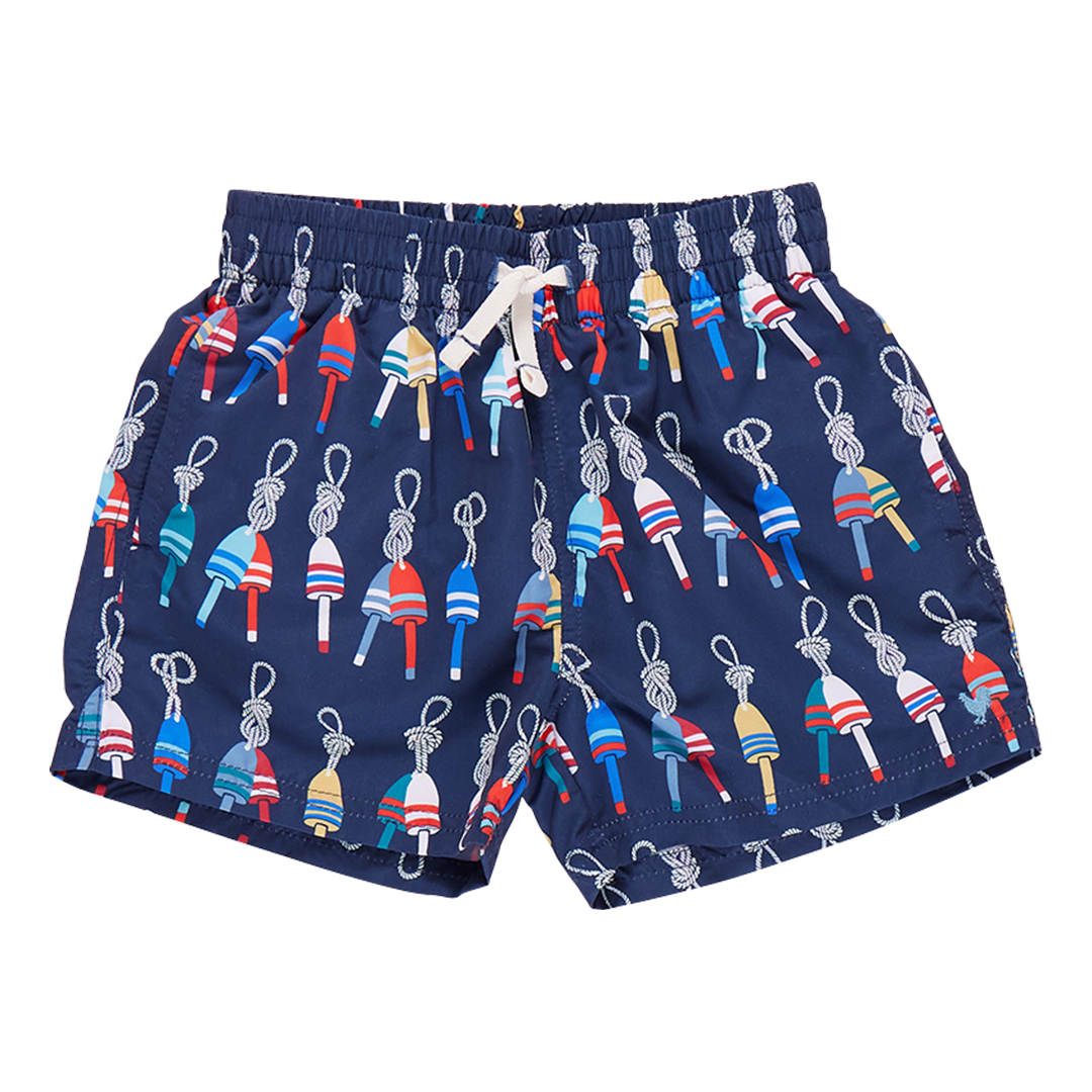 Pink Chicken Swim Trunk - Navy Buoys