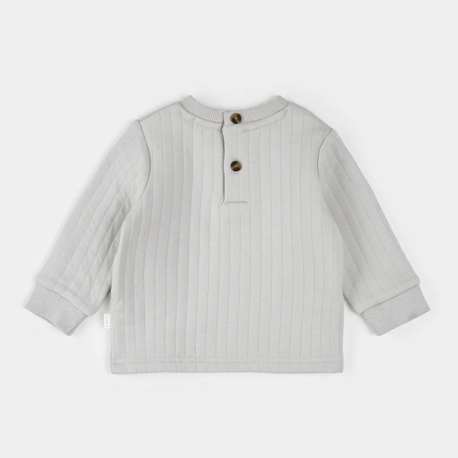 Petit Lem Quilted Jersey Set - Fire Truck on Grey