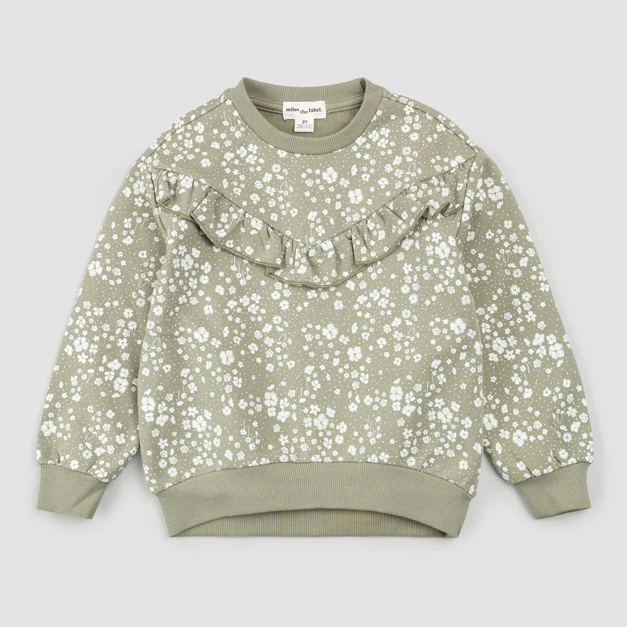Miles the Label Floral Print on Sage Sweatshirt