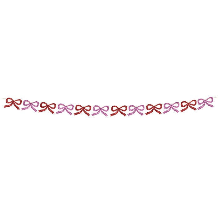 Meri Meri Red and Pink Glitter Bow Garland