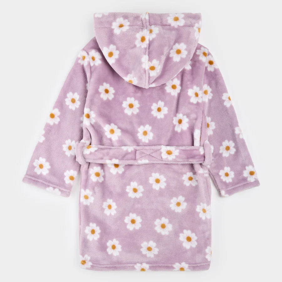 Petit Lem Plush Robe - Daisies on Violet