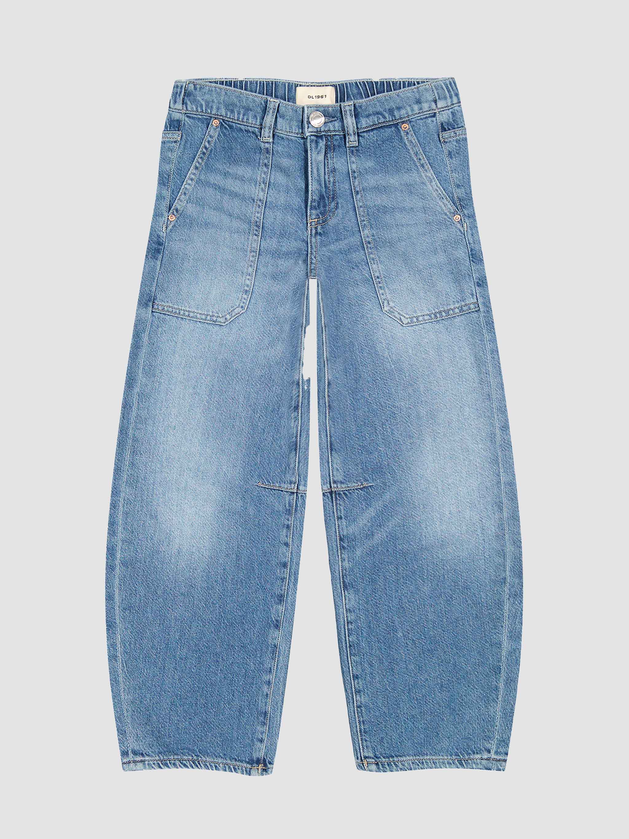 DL1961 Lilia Barrel Pull-On Jeans - Meadow Lake