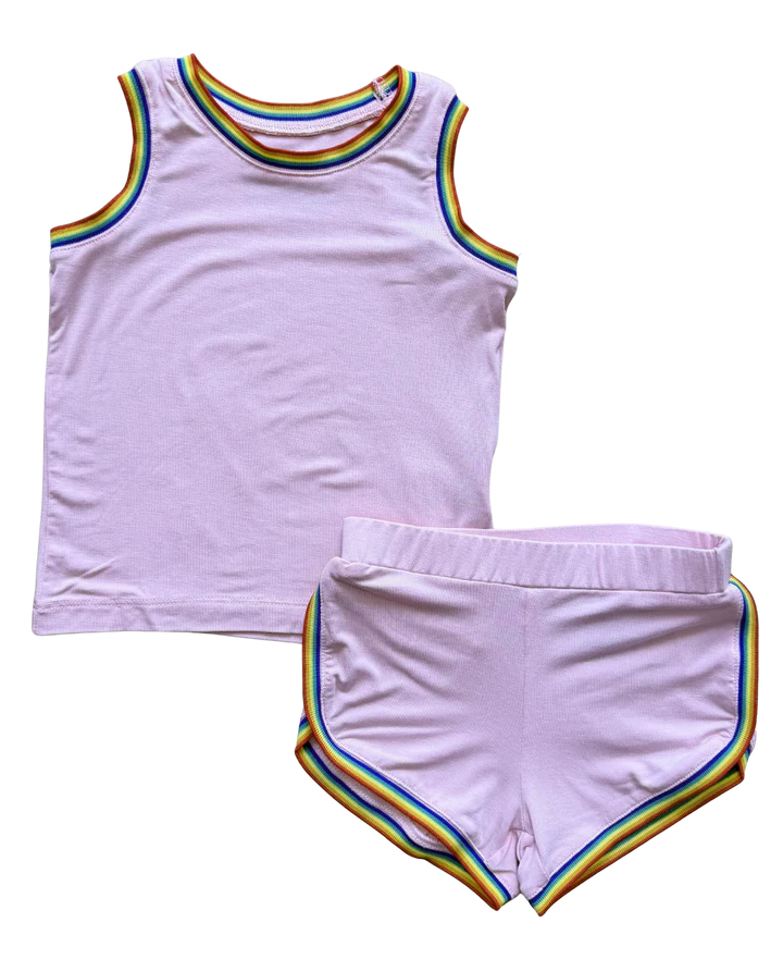 Rowdy Sprout Rainbow Roller Girl Pookie Short Set