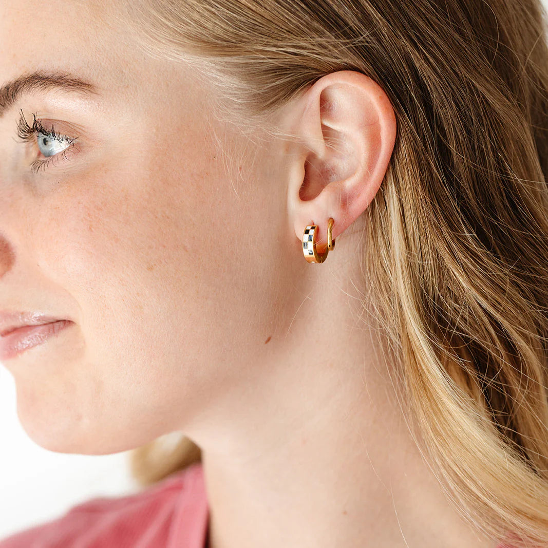 Pip Pop Checkered Huggie Earrings