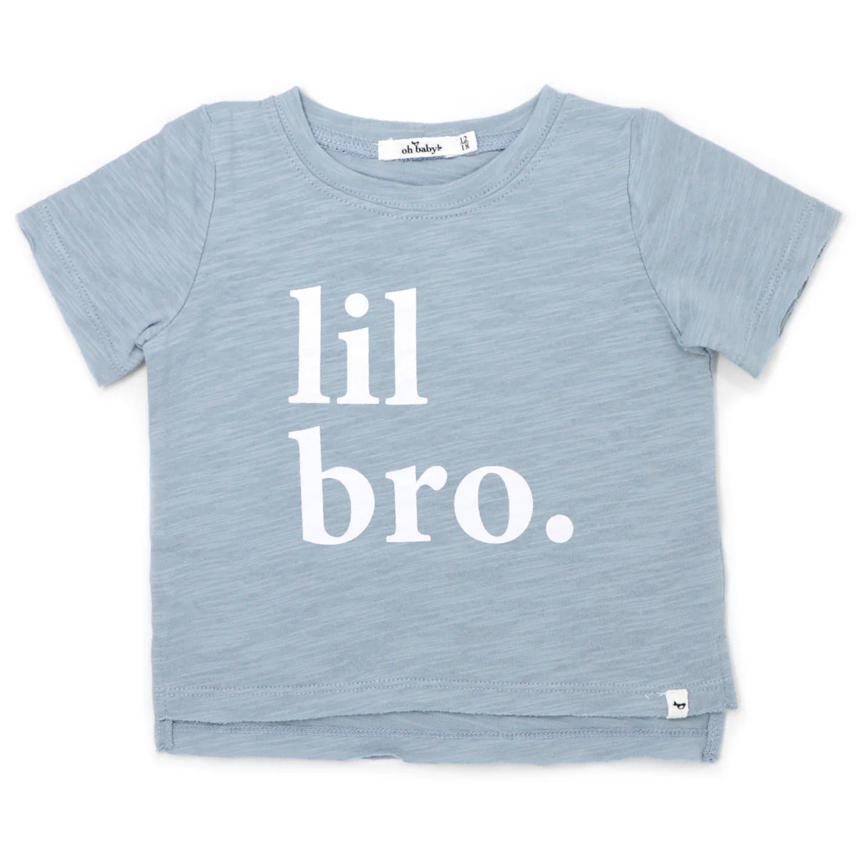 Raw Edge Tee - "lil bro" - Fog