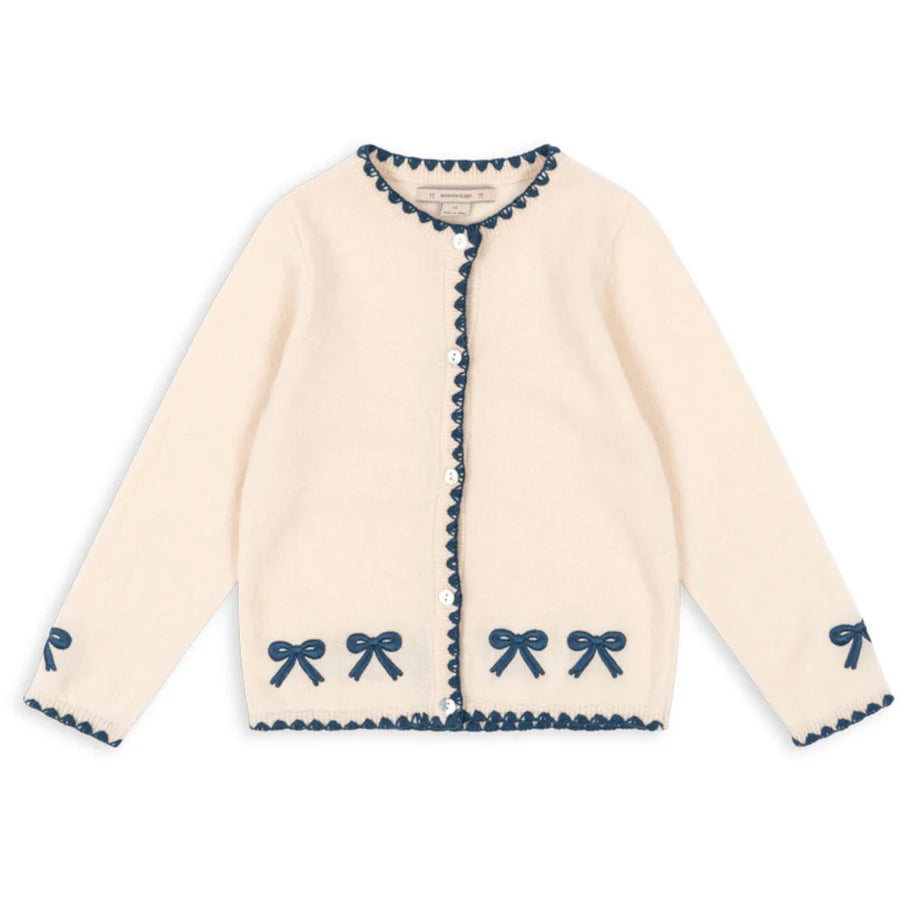 Konges Slojd Collette Knit Cardigan - Off-White with Bows