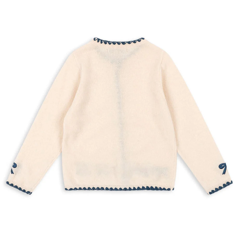 Konges Slojd Collette Knit Cardigan - Off-White with Bows