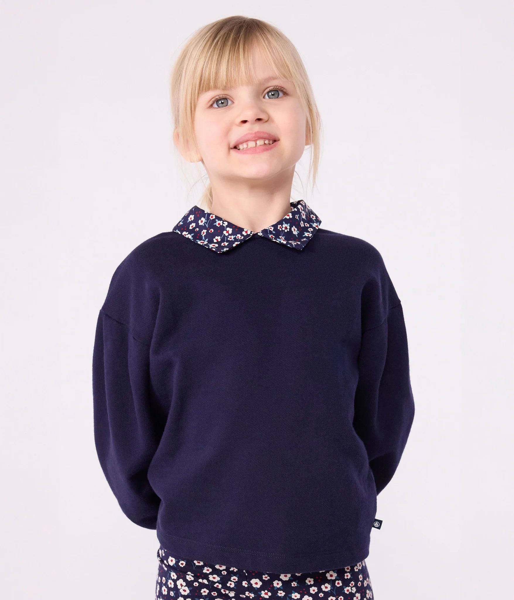 Petit Bateau Sweatshirt with Floral Collar
