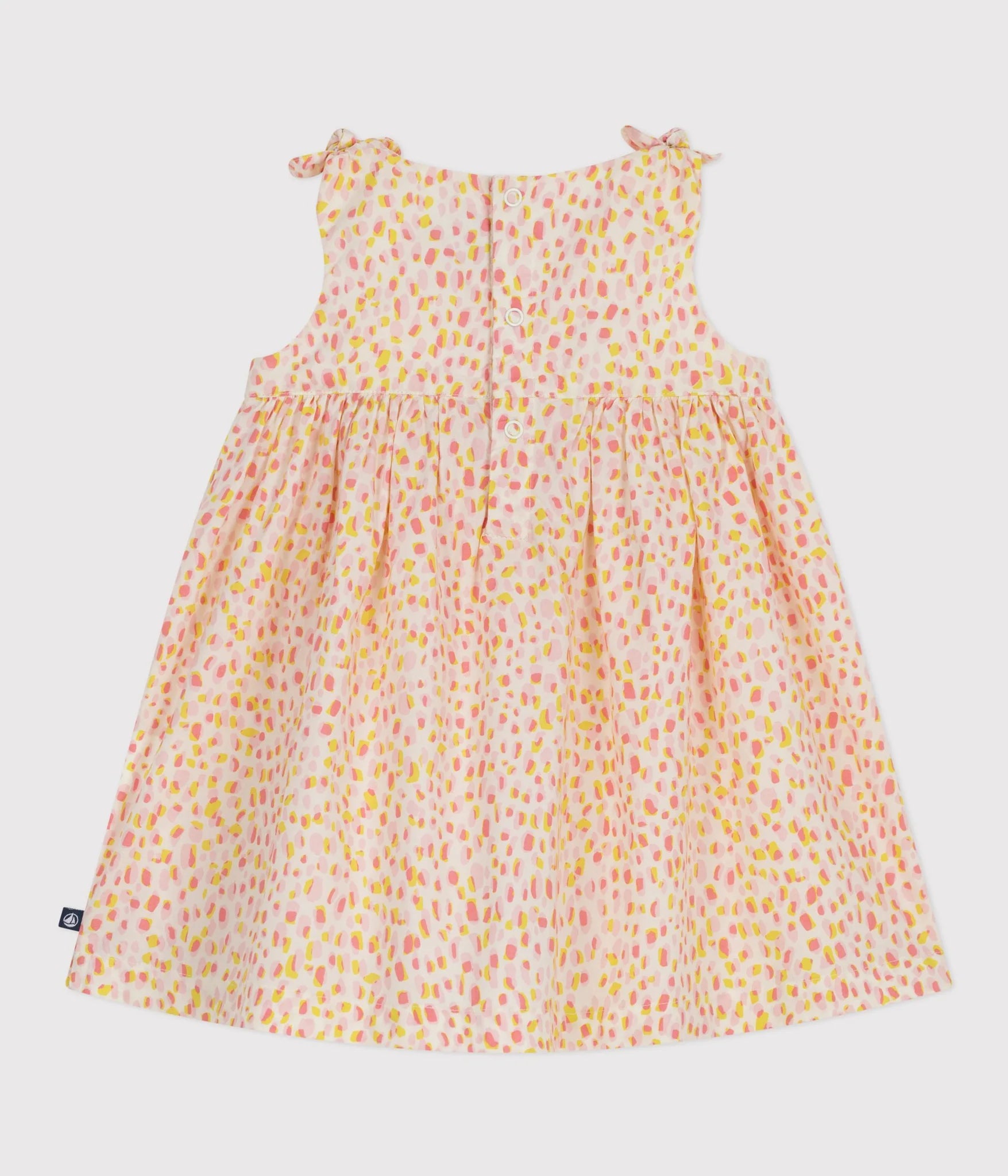 Petit Bateau Baby Girl Sleeveless Printed Dress with Bows
