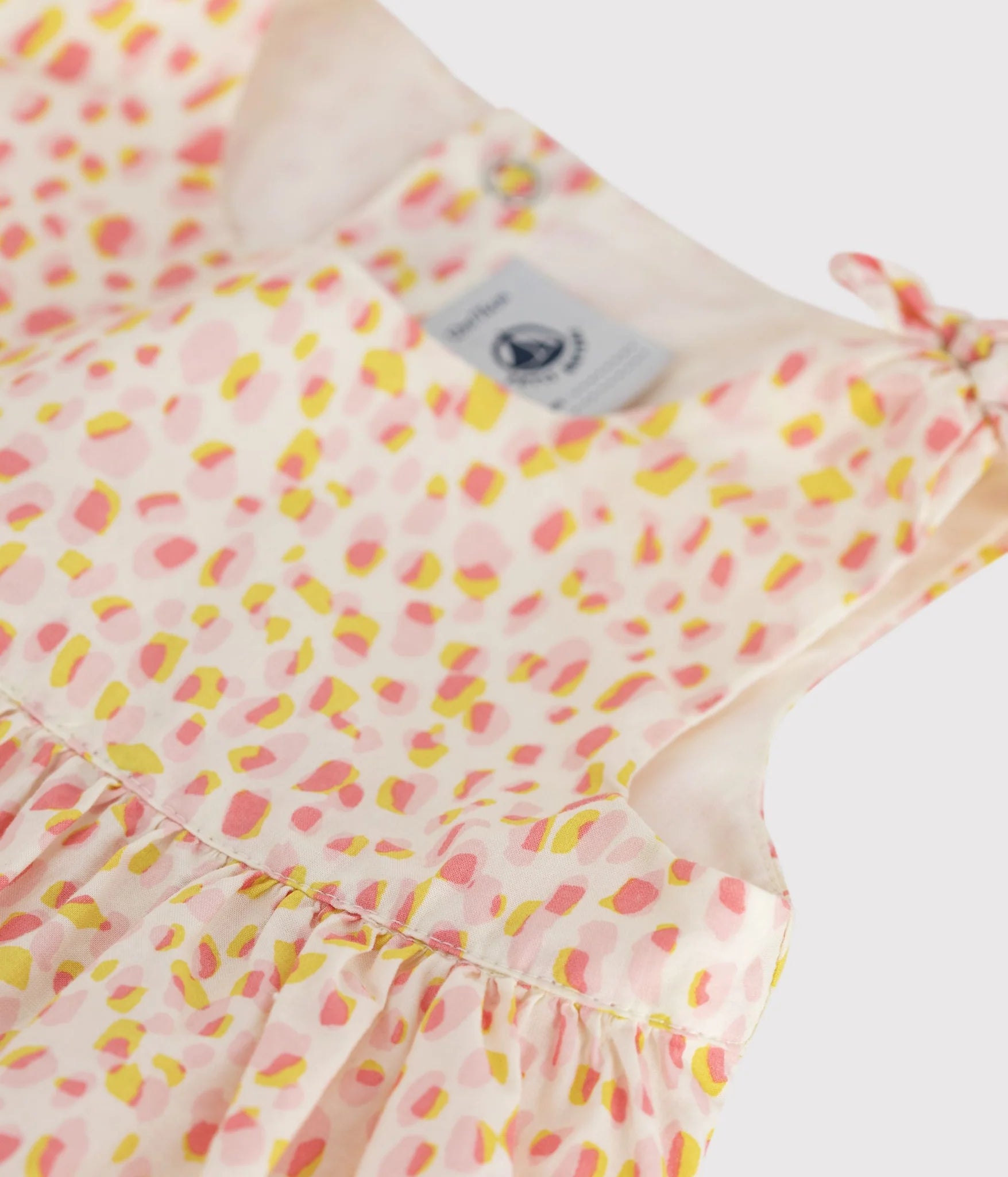Petit Bateau Baby Girl Sleeveless Printed Dress with Bows