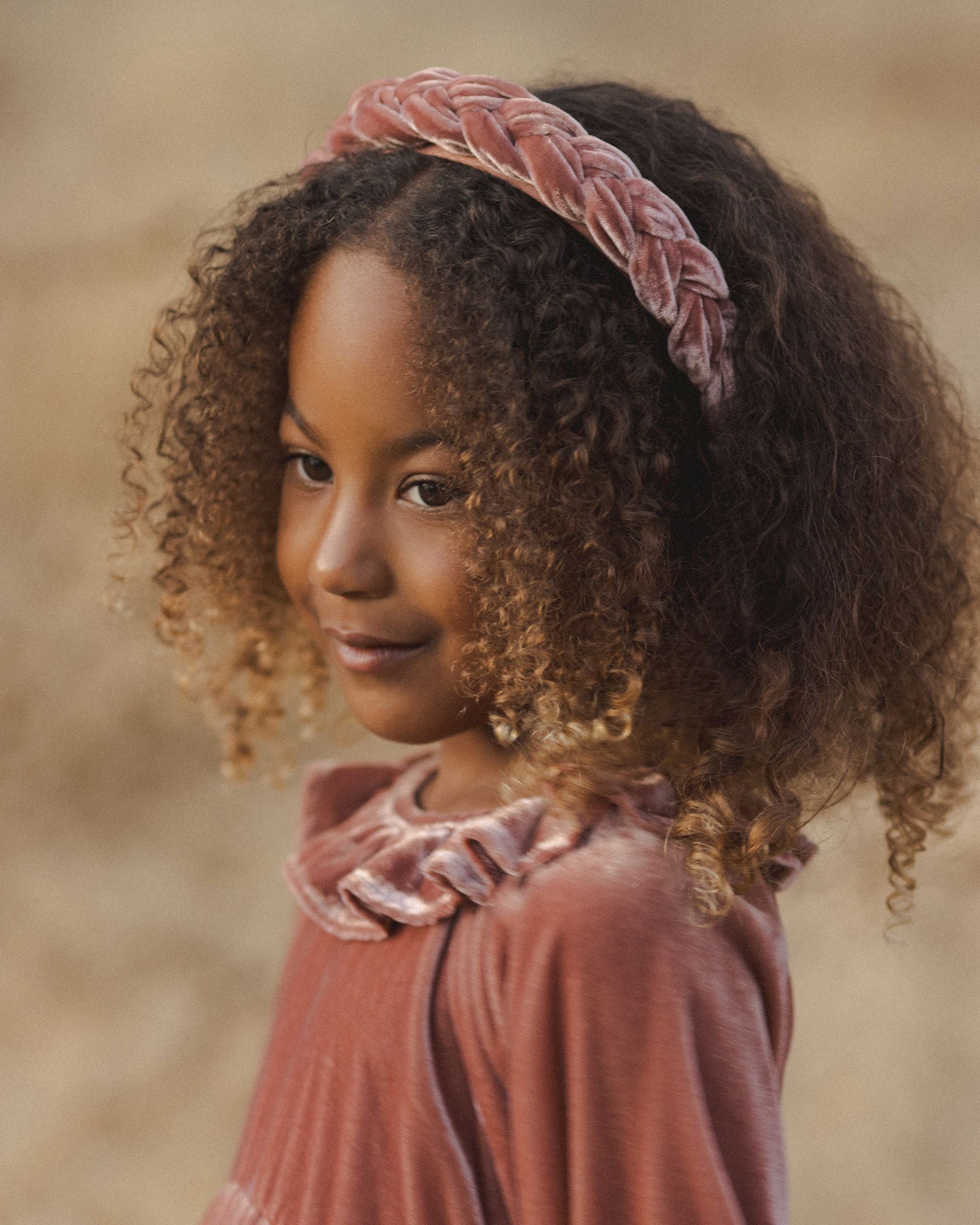 Noralee Velvet Braided Headband - Poppy