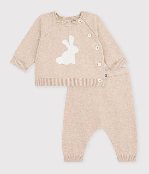 Petit Bateau Baby Two-Piece Knit Sweater + Pants