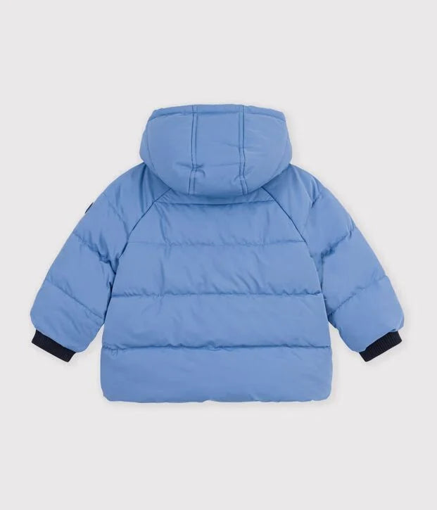 Petit Bateau Baby Hooded Puffer - Blue
