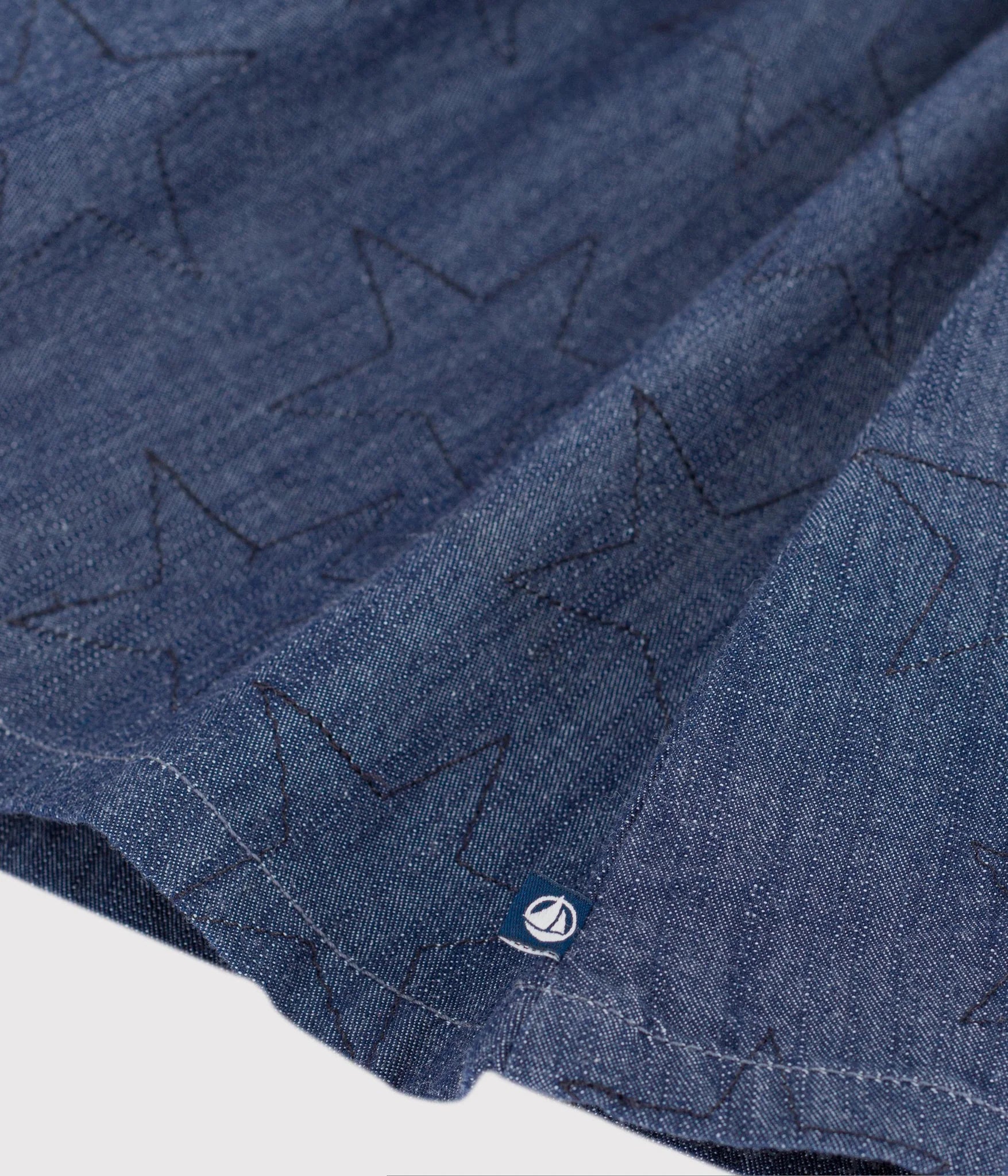 Petit Bateau Girl's Embroidered Denim Skirt