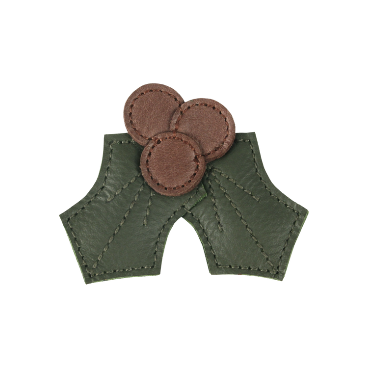 Donsje Wonda Hairclip - Holly - Olive Leather