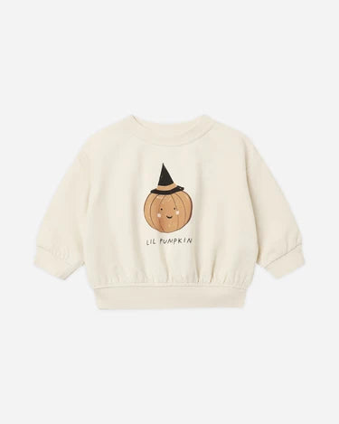 Quincy Mae Relaxed Fleece Sweatshirt - Lil Pumpkin