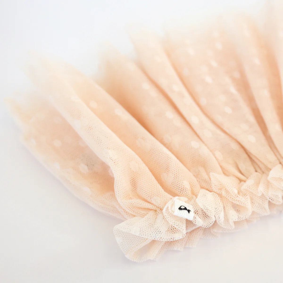 Dotted Mesh Frill Tutu Skirt - Natural