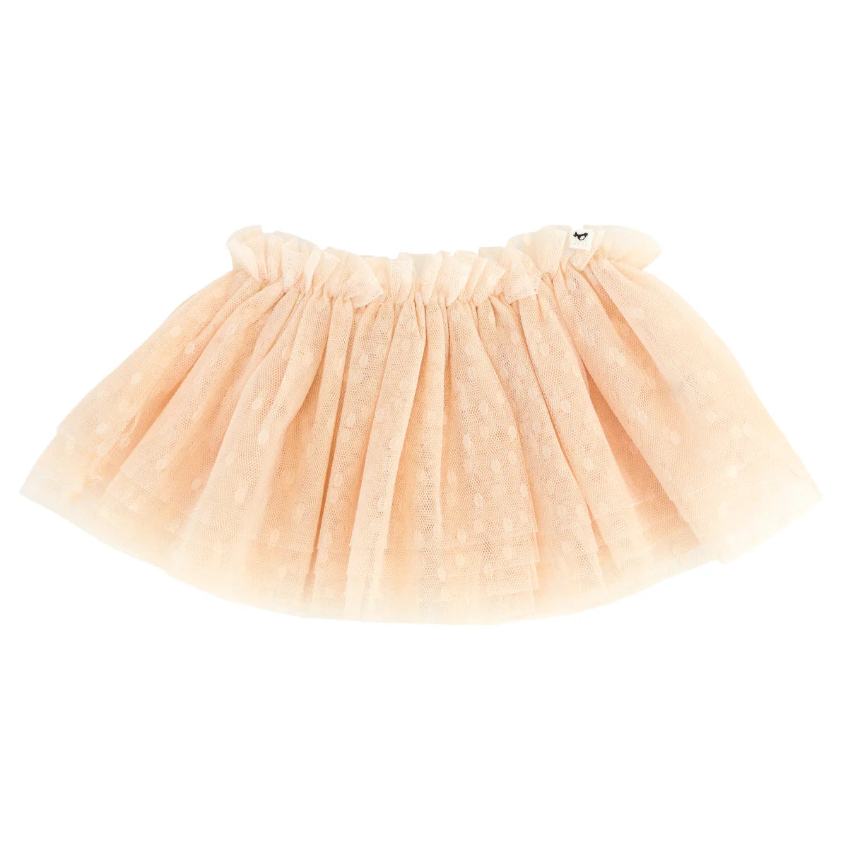 Dotted Mesh Frill Tutu Skirt - Natural