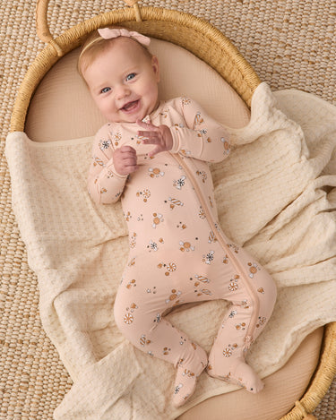 Quincy Mae Bamboo Zip Footie - Candy