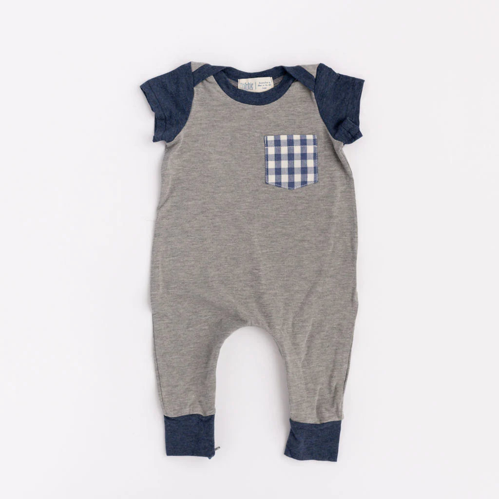 Thimble Bamboo Zipper Romper - Stone Ink