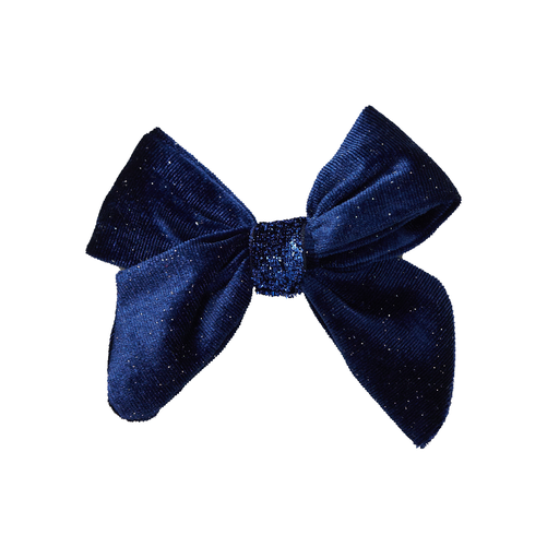 Pink Chicken Girls Velour Bow - Navy Sparkle