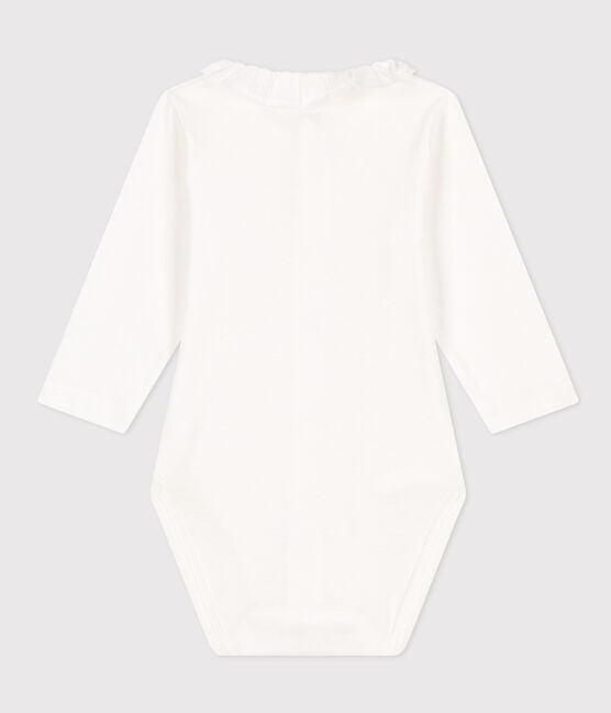 Petit Bateau Longsleeve Bodysuit with Ruffle Collar