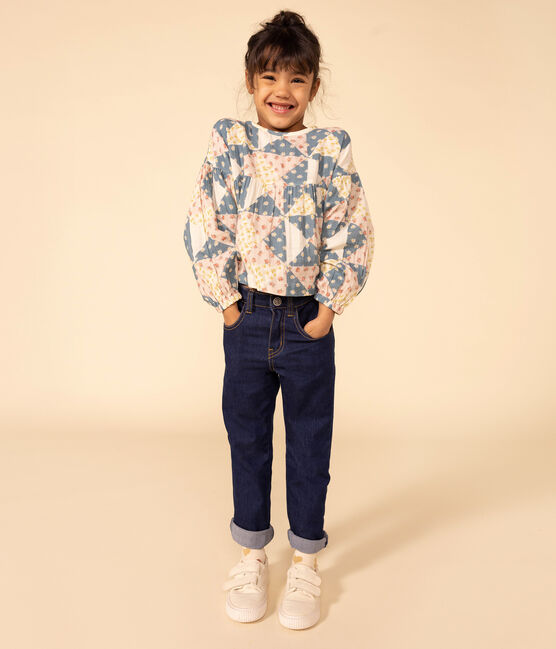 Petit Bateau Girl Longsleeve Patchwork Blouse